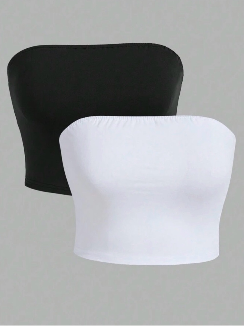 Black and White Strapless Tube Top Duo